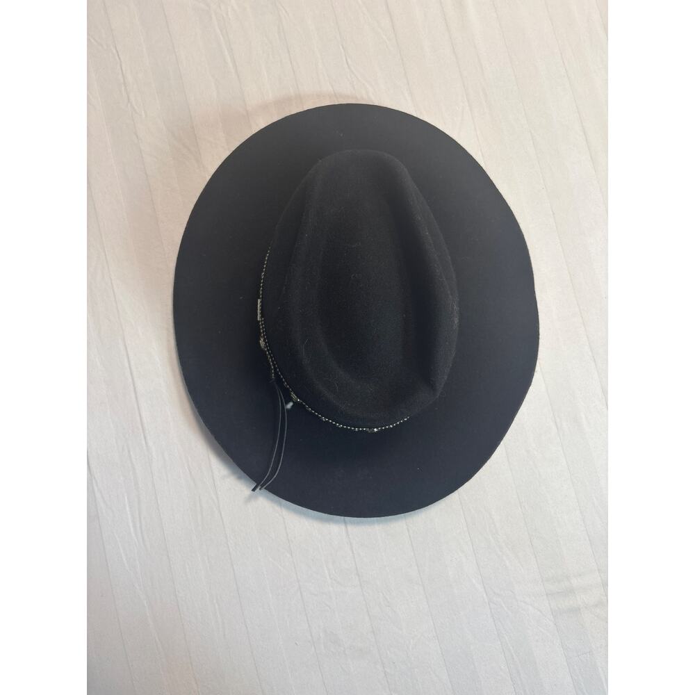 Brixton Heavy Metal Black Wool Wide Brim Fedora Hat Size M